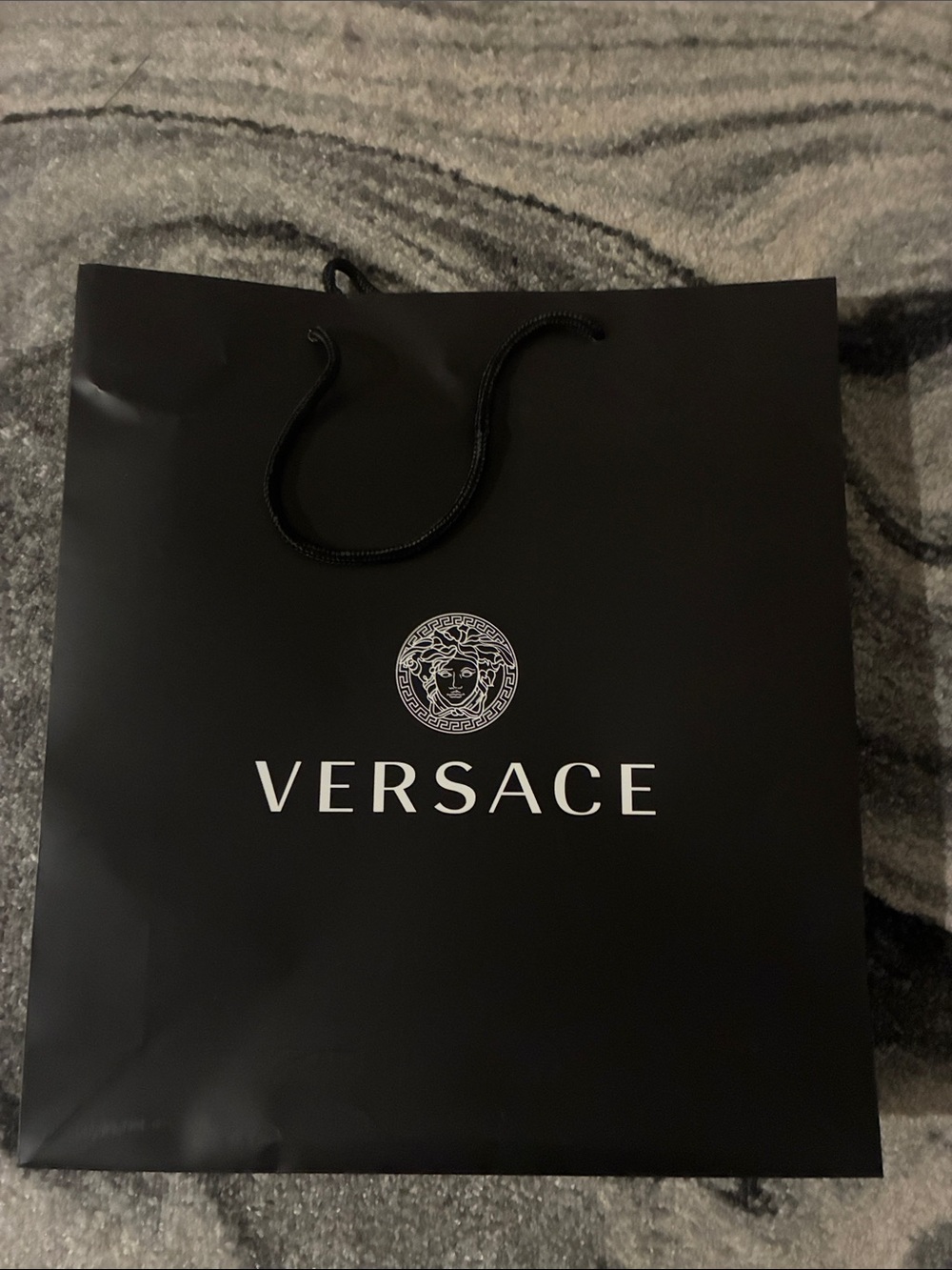 New Versace Shopping Bag 14” x 16” Black White